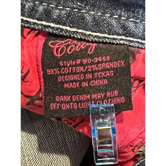 ROCK AND ROLL COWGIRL LOW RISE DISTRESSED BOOTCUT WESTERN BLING RODEO JEANS - Picture 14 of 14